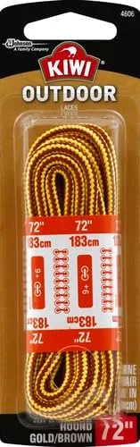 Vista 2 de KIWI Cordones redondos para exteriores, doradomarrón, 72 pulgadas, 1 par