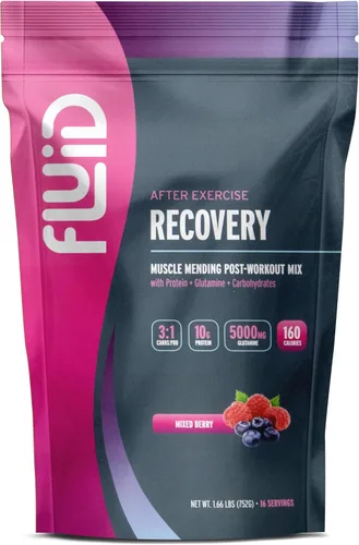 Vista 13 de Fluid Recovery, mezcla de bebida después del entrenamiento, proteína aislada de suero de leche, L-glutamina, carbohidratos, todos los ingredientes