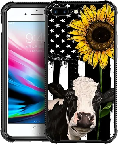 Vista 38 de Funda compatible con iPhone 8 Plus, diseño de elefantes africanos para iPhone 7 Plus, diseño de patrón a prueba de golpes, antiarañazos, carcasa