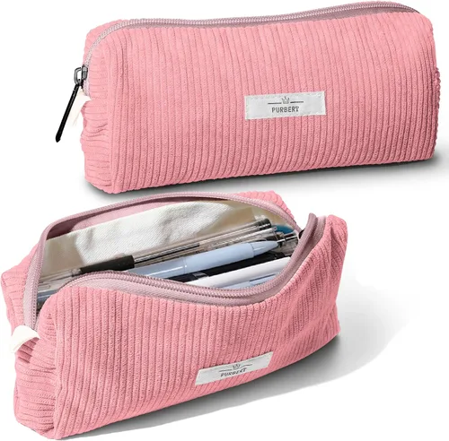 Vista 13 de Bolsa para Lápices Estuche para Bolígrafos, Organizador Pequeño de Pana Suave para Lápices con Cremallera, Lindo Estuche para Lápices Artículos