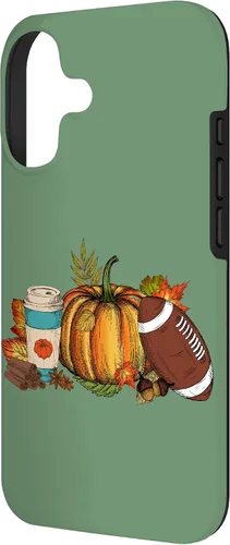 Vista 2 de Fall Football Pumpkin Coffee Latte Case for iPhone 17