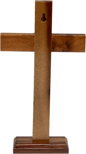Vista 4 de Intercession Cruz de madera de pie (10 pulgadas)