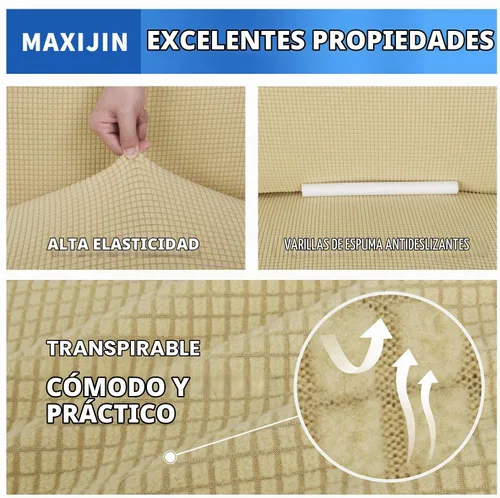 Vista 4 de MAXIJIN Funda elástica para silla con brazos, 1 pieza para sofá o silla de estar, funda antideslizante (31-46 pulgadas), protector de muebles que se