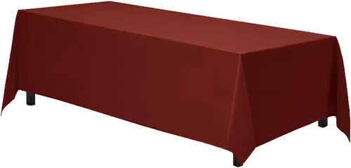 Vista 4 de Spaces Mantel de mesa 100% algodón para decoración de mesa de bodas/cocina, comedor, (rectangular), mantel (60 x 84 pulgadas, borgoña), lavable a