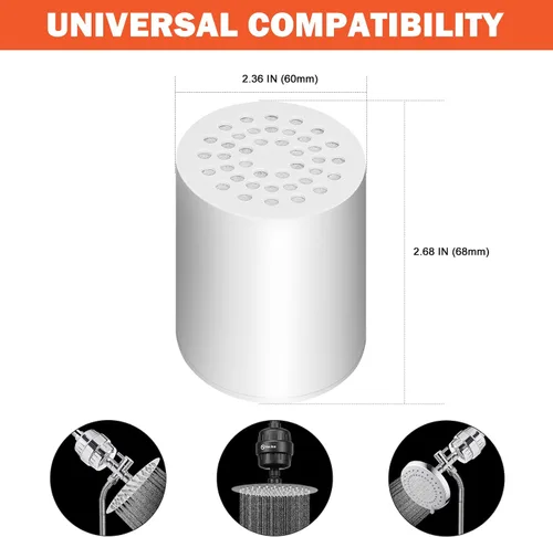 Vista 2 de Cartucho de repuesto de filtro de ducha de 15 etapas, filtro de ducha universal de alto rendimiento para agua dura, elimina cloro y sustancias