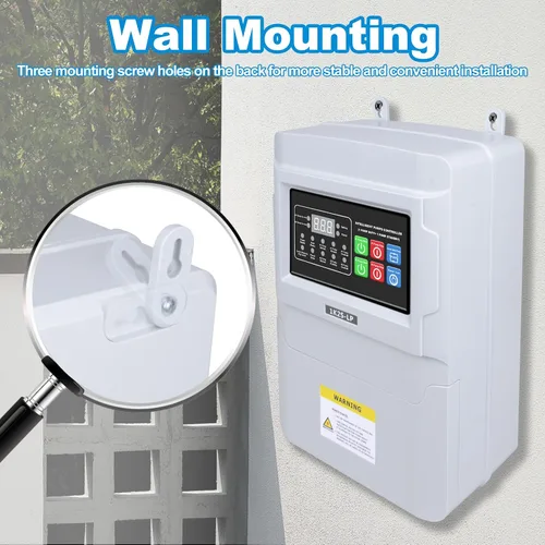 Vista 3 de Sekelo Caja de control de bomba de agua de 110 V, 2 HP, controlador de doble bomba con pantalla LCD, drenaje automático, interruptor de flotador