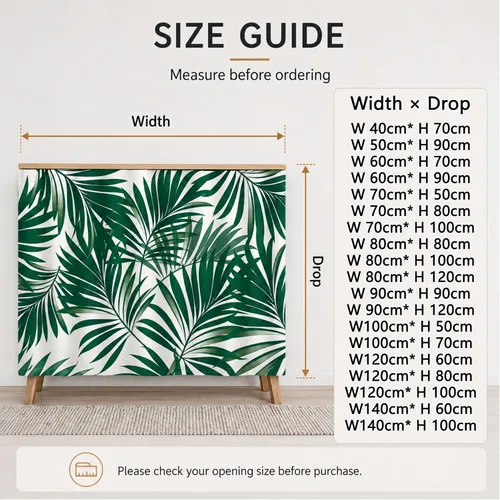 Vista 4 de Lukery Kitchen Cabinet Curtains Dustproof No Drilling (Board Pattern A,120x80cm)