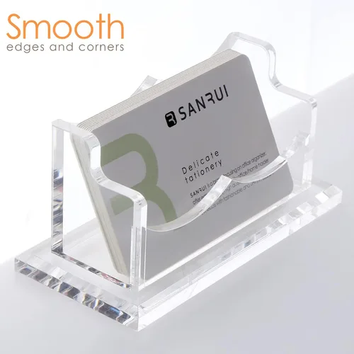 Vista 8 de SANRUI - Soporte para tarjetas de visita de acrílico para escritorio, soporte horizontal para tarjetas de presentación, soporte transparente
