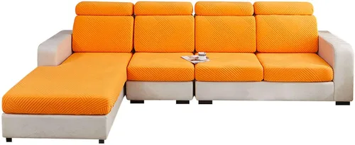 Vista 22 de MBROS Fundas de cojín para sofá modular en forma de L, funda de cojín elástica para silla, sofá biplaza, protector de muebles, tela jacquard