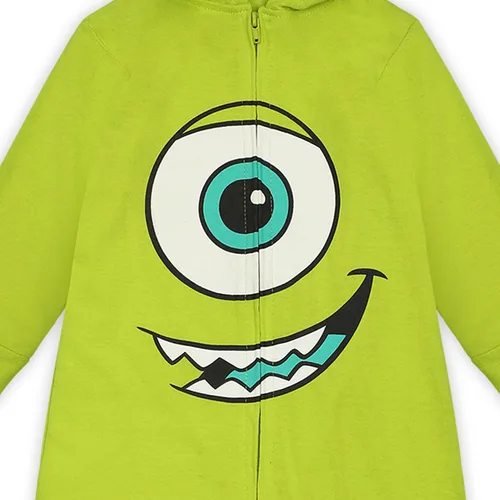 Vista 6 de Disney Monsters Inc - Disfraz de niño con capucha y cremallera para recién nacidos, bebés y niños pequeños, color azul o verde