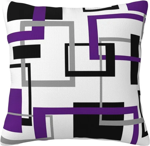 Vista 8 de Fundas de almohada de 18 x 18 pulgadas, diseño geométrico de remolinos en espiral, fundas de cojín con rayas abstractas de rayas geométricas a