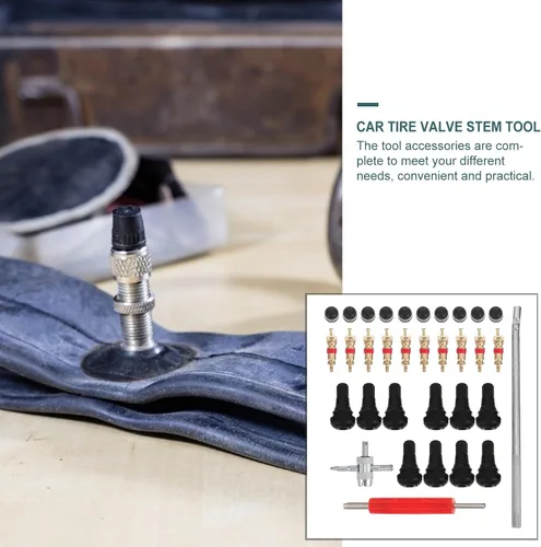 Vista 7 de Kichvoe Tire Core Installation Tool and Stem Remover Kit Auto Tire Repair Tools for Car Valve Core Replacement and Tyre Stem Installation