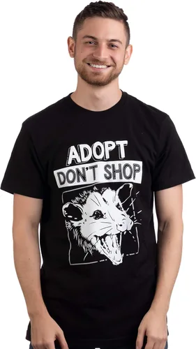 Vista 2 de Adopt, Don't Shop Screaming Opposum Camiseta divertida con frase sarcástica para hombres y mujeres