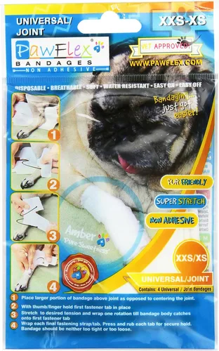 Vista 10 de PawFlex Vendajes para heridas articulares y de área grande para perros, gatos y otras mascotas. Ideal para esguinces de articulaciones de piernas