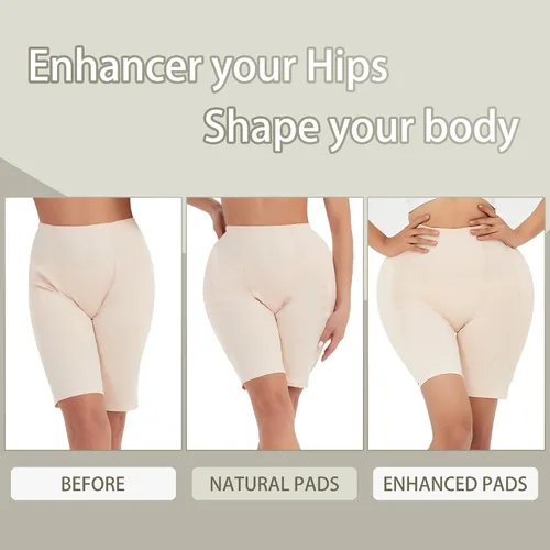 Vista 2 de Bragas acolchadas para realzar la cadera pantalones cortos BBL almohadillas para los glúteos ropa interior para mujer