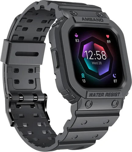 Vista 9 de amBand Compatible para Fitbit Versa 4/3/2 / Fitbit Versa Lite / Fitbit Sense 2 / Correas de Fitbit Sense con estuche, correa protectora para reloj