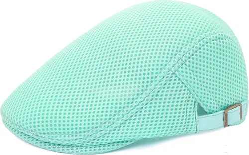 Vista 17 de DIYDECAL Sombrero de verano de malla transpirable para hombre, ajustable, boina de hiedra, gorra plana Gris claro