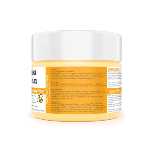 Vista 8 de Crema orgánica de loción de miel de manuka con avena coloidal, hidratante calmante para piel seca, para alivio, eccema de manos y cuerpo, psoriasis