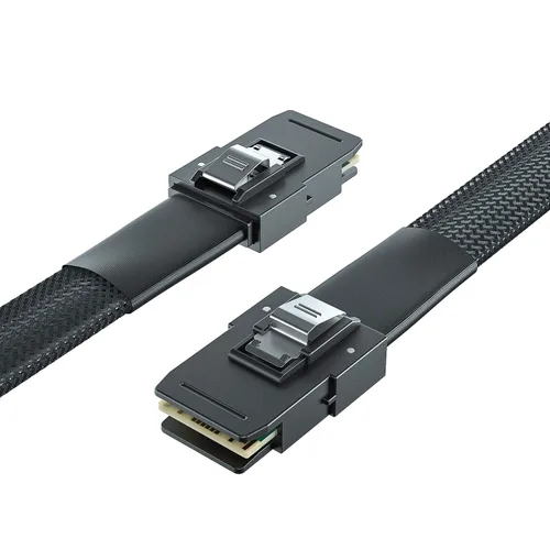 Vista 4 de H!Fiber.com Paquete de 2 cables internos Mini SAS SFF-8087 a SFF-8087, cable mini SAS interno de 1.6 ft, 36 pines, 6 Gbps, 100 ohmios