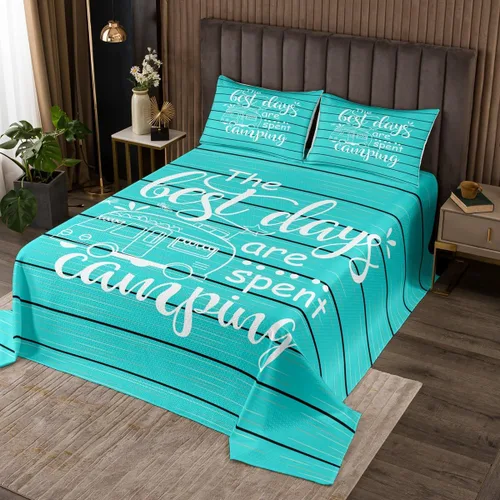 Vista 10 de Manfei Colcha de flores de cerezo tamaño individual, juego de colcha de cielo estrellado de nubes de luna, decoración de habitación para niñas