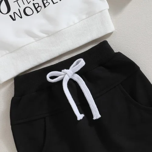 Vista 3 de Wrrkayly Traje de Acción de Gracias para bebé niño pequeño, sudadera de manga larga con cuello redondo y estampado de pavo, pantalones deportivos