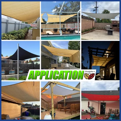 Vista 4 de ShadeMart 6' x 6' Toldo parasol verde UPF50 cuadrado smTAPR0816, tela para toldo, resistente a los rayos UV y al agua, tela transpirable