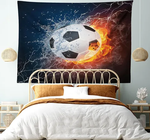 Vista 27 de Lunarable Tapiz mexicano, tema de cultura latinoamericana, sombrero de paja, manta de serape de Maracas, decoración de tela para colgar en la pared