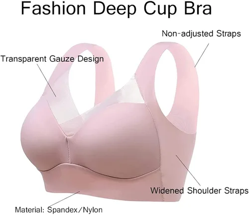 Vista 4 de Zen Chic - Sujetador moderno con copa profunda que oculta la espalda, cobertura de espalda completa, brasier inalámbrico push up para mujer