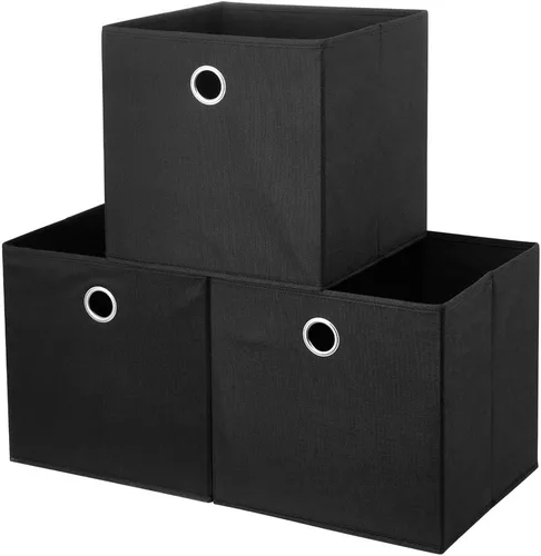 Vista 9 de QY-SC19-6 - 6 cubos de almacenamiento plegables de tela de 11 x 11 x 11 pulgadas, para organizadores del hogar, cajones de almacenamiento