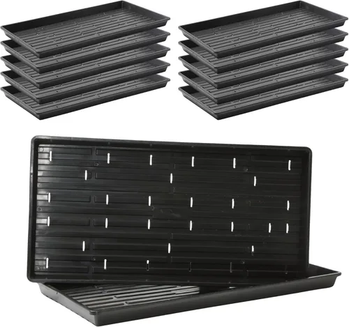 Vista 24 de Bootstrap Farmer - Bandejas Microgreen 1020, paquete de 5 bandejas de semillas extra resistentes y poco profundas con orificios - Cultivo
