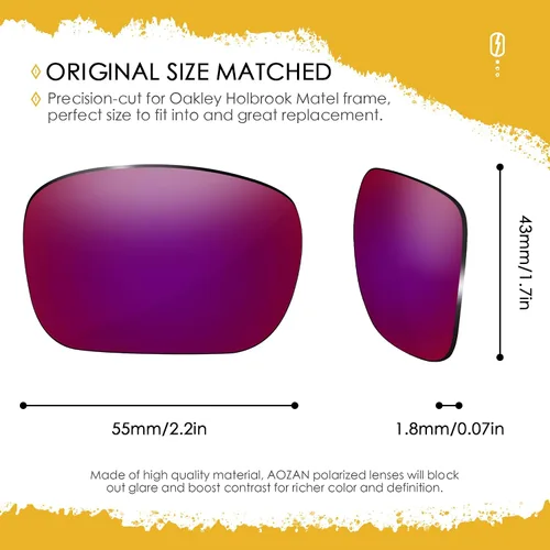 Vista 42 de Lentes de repuesto ANSI Z87.1 para gafas de sol Oakley Holbrook Metal OO4123