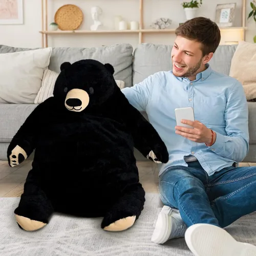 Vista 6 de SNOWOLF Djungelskog Oso Gigante de Simulación Juguete de Oso de Peluche Animal de Peluche Muñeca de Felpa Enorme Tierno Oso Negro de Vida Silvestre