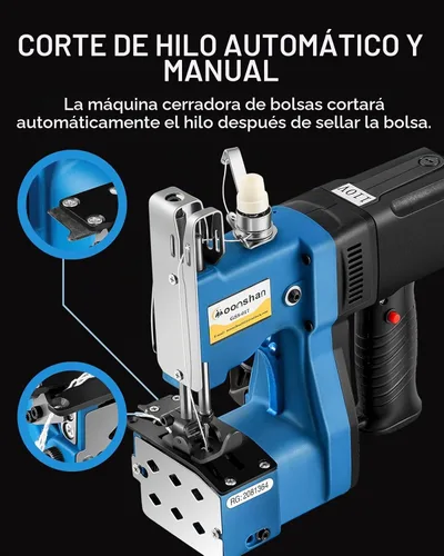 Vista 6 de Máquina de cierre de bolsas Máquina industrial de cierre de bolsas Máquina de coser de bolsas Máquina de embalaje automática de alcantarillado