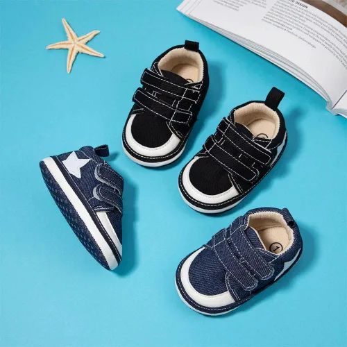 Vista 6 de Unsex - Tenis de lona para bebés y niñas, para recién nacidos, antideslizantes, suela suave, para cuna, estilo casual