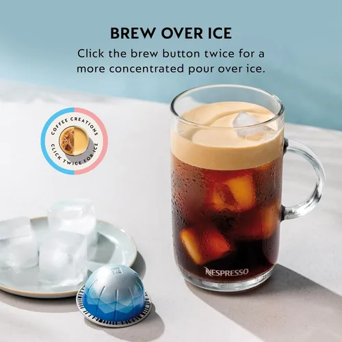 Vista 7 de Nespresso Vertuo Pop+ Cafetera para café y espresso de Breville con espumador de leche, Aqua Mint