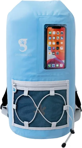 Vista 17 de geckobrands Hydroner - Mochila impermeable de 20 litros, bolsa seca ligera, disponible en 6 colores, Geckoflage océano, M, Viajar