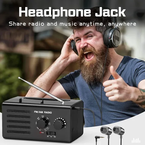 Vista 7 de Radio AM FM portátil, radio transistor Goodes enchufable de pared con batería con la mejor recepción, altavoz fuerte, excelente sonido, radios Cian