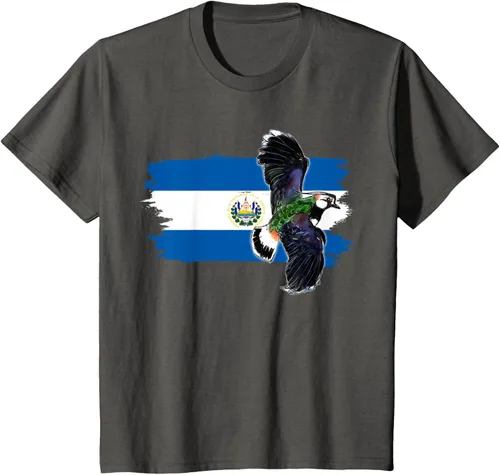Vista 41 de Camiseta con la bandera de El Salvador, mapa de El Salvador, camiseta de Salvador para mujer, Negro