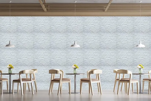 Vista 3 de Dundee Deco Paneles de pared 3D – Modernos azulejos rotos pintables de PVC blanco para decoración de pared interior, paquete de 5, cubre 13.5 pies