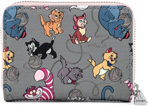 Vista 3 de Loungefly Disney Cats Cartera de piel sintética con cremallera alrededor
