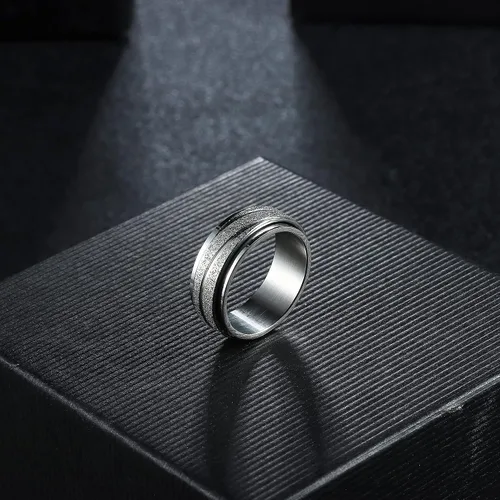 Vista 15 de Magitaco Anillos giratorios de acero inoxidable, anillos para ansiedad, anillos de ansiedad para mujeres y hombres