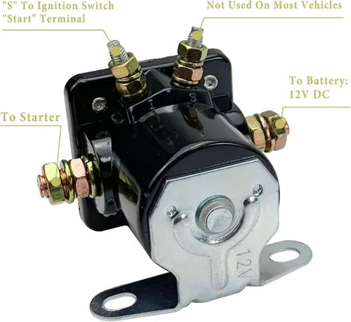 Vista 6 de Relé Solenoide de Arranque Hot Rod 12V de Repuesto para 1956 en adelante Fo-rd B6AZ-11450-A C6AF C7AF C9AF C3912 SW-3 SW3 D2AF11450AA 50-430 Negro