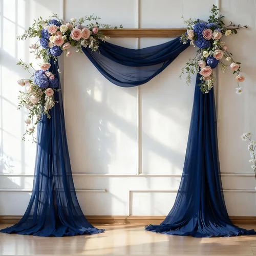 Vista 37 de Cortinas de telón de fondo transparentes para arco de boda de 28 pulgadas x 19 pies Negro