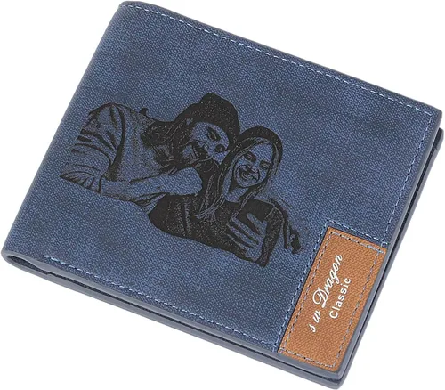 Vista 13 de Awofer Cartera de fotos grabada personalizada para hombre Marrón (Bright Brown)