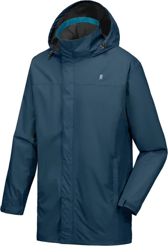 Vista 10 de Little Donkey Andy Men's Long Waterproof Rain Jacket with Hood Lightweight Rain Shell for Hiking