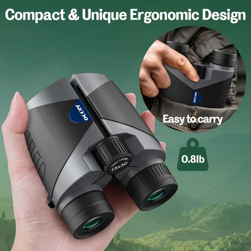 Vista 8 de 15x30 Binoculares compactos para adultos y niños - Occer Binoculares de gran vista de alta potencia para observación de aves - Prismáticos ligeros
