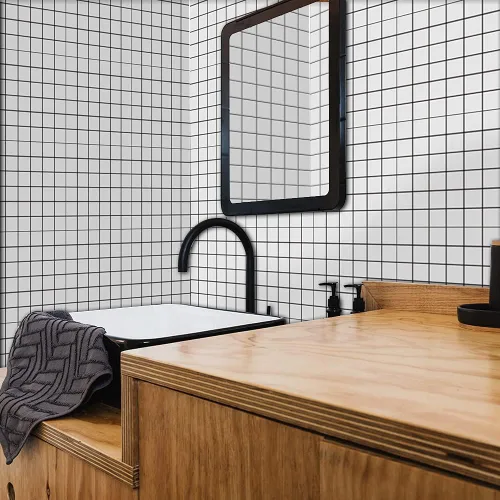 Vista 7 de Adhesivo de transferencia de azulejos de pared para decoración del hogar, despegar y pegar Vinly Splashback, calcomanías de azulejos para sala