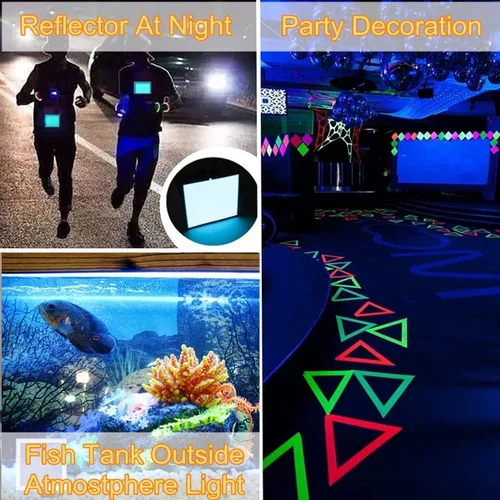 Vista 2 de Ourbest El Panel de luz de hoja 2 piezas – Máscara de papel electrouminiscente cortable para iluminación de ojos DIY Cosplay decoración de fiesta
