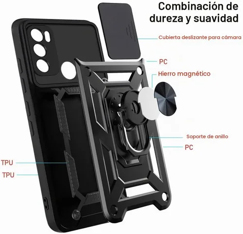 Vista 2 de Ysnzaq Funda para Motorola Moto E20/E30/E40 con cubierta deslizante