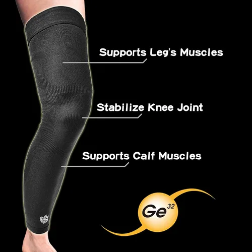 Vista 6 de Vital Salveo Recovery Sports de compresión de manga completa para muslo, pantorrilla, soporte largo hasta la rodilla, color negro (1 par) XXL